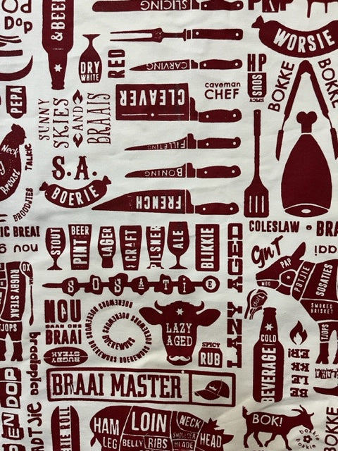 3m STOWE & SO TABLE CLOTH. BRAAIMASTER IN RED.