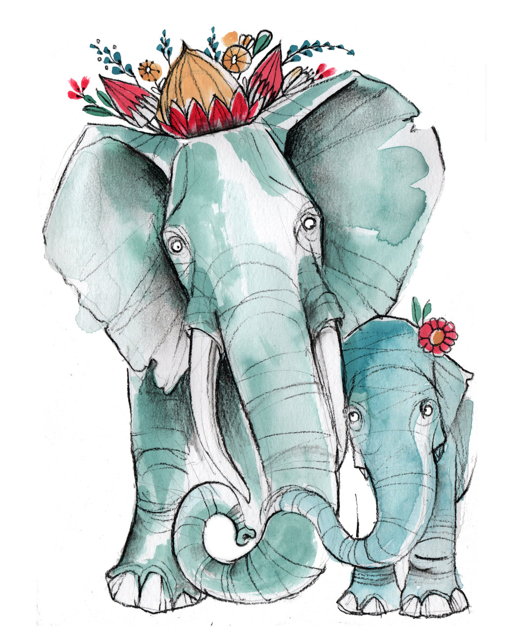 Tori Stowe A5 Art Prints: Elephant never forgets.