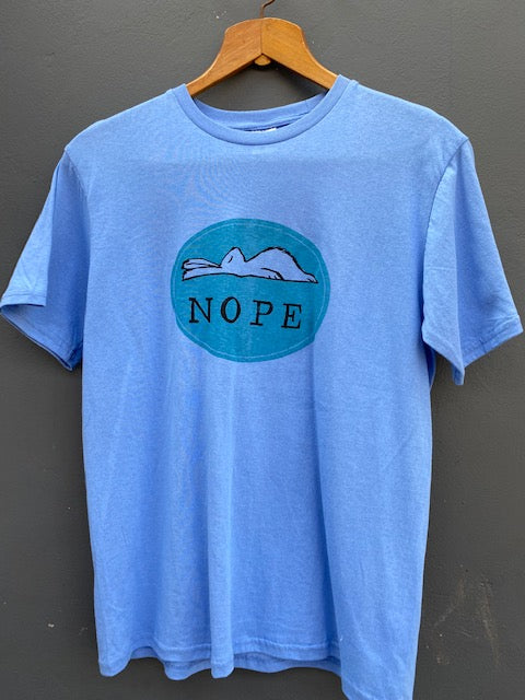 NOPE T-Shirt in Sky Blue.